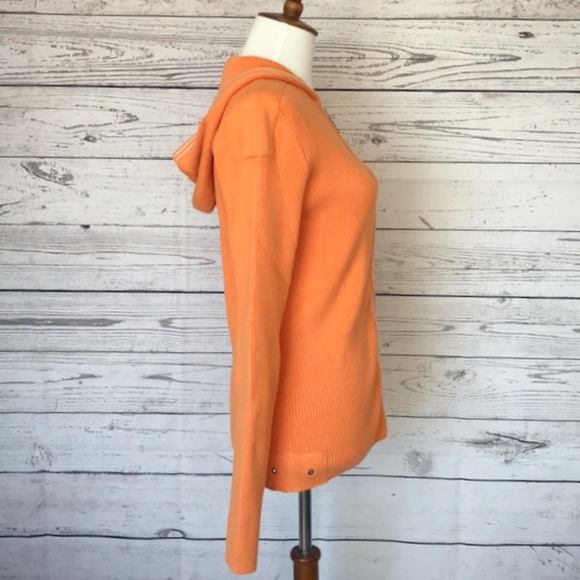 TOMMY HILFIGER Full Zip Orange Sweater Hoodie Size Small - Picture 5 of 9